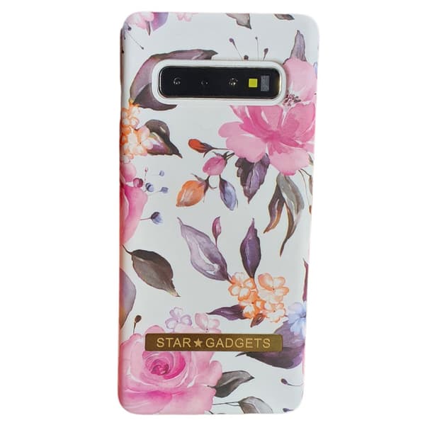Samsung Galaxy S10 - Skal / Skydd / Blommor / Marmor