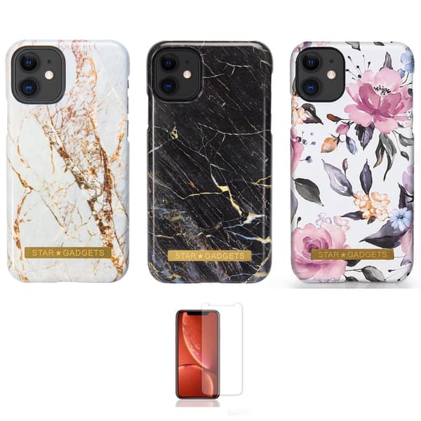 iPhone 11 - Skal / Skydd / Blommor / Marmor