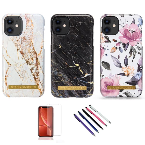 iPhone 11 - Skal / Skydd / Blommor / Marmor