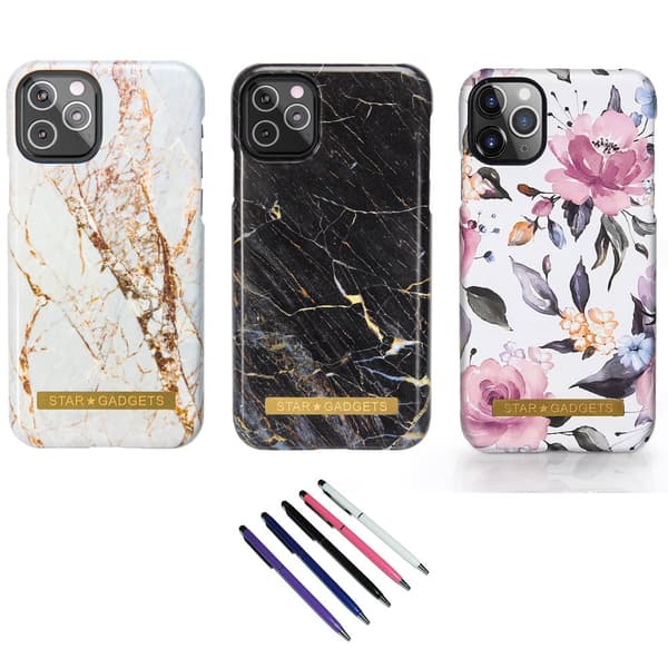 iPhone 11 Pro - Skal / Skydd / Blommor / Marmor