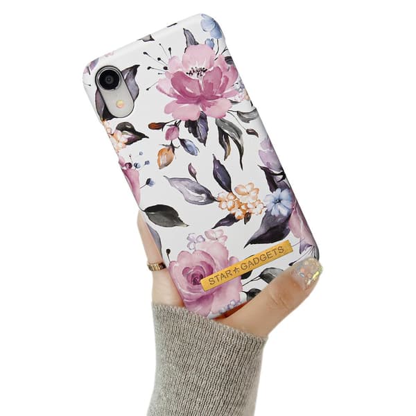 iPhone XR - Cover / Beskyttelse Flowers / Marble