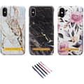 Miniatyrbild 1 av 11: iPhone X/Xs - Skal / Skydd / Blommor / Marmor
