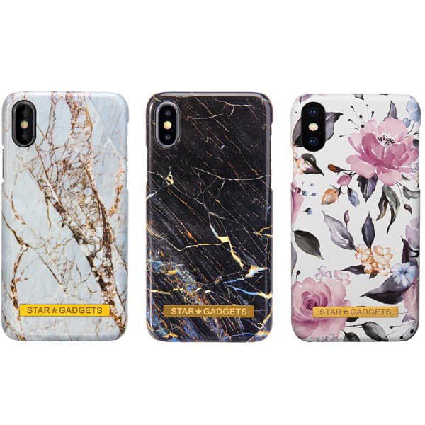 iPhone X/Xs - Skal / Skydd / Blommor / Marmor
