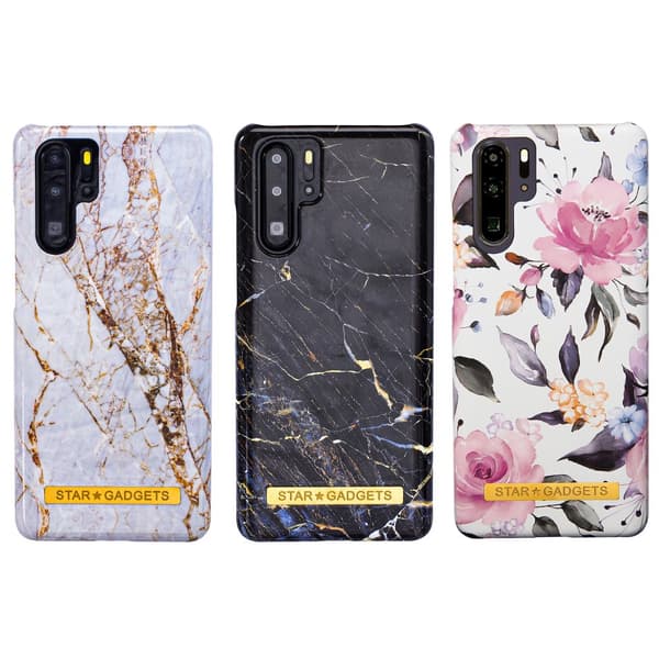 Huawei P30 Pro - Kuori / Suoja Flowers / Marble White