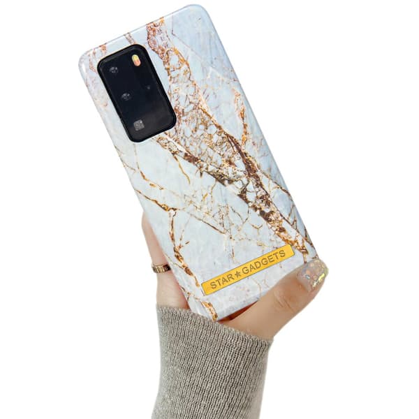 Huawei P40 Pro - Cover / Beskyttelse Flowers / Marble