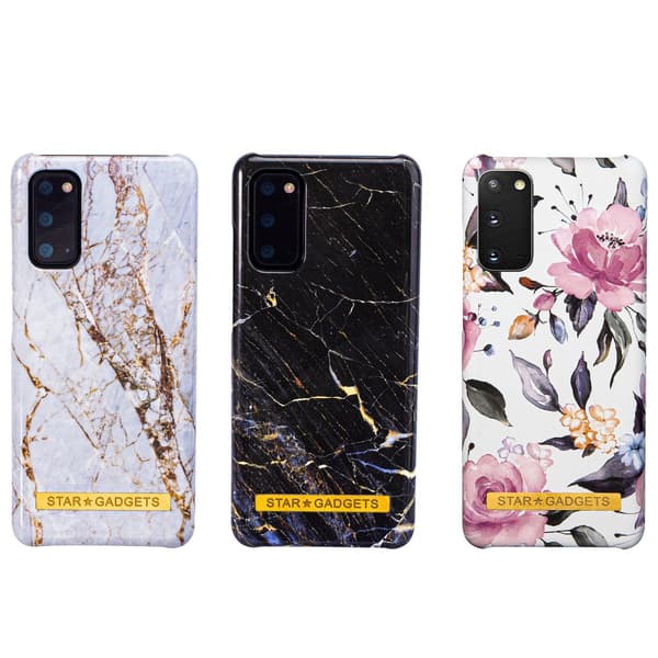 Samsung Galaxy S20 - Skal / Skydd / Blommor / Marmor Pink