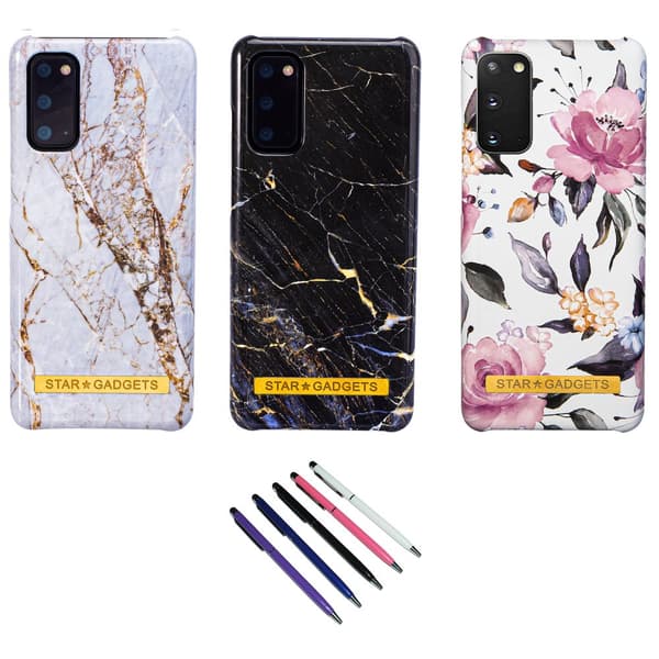 Samsung Galaxy S20 - Cover / Beskyttelse Flowers / Marble