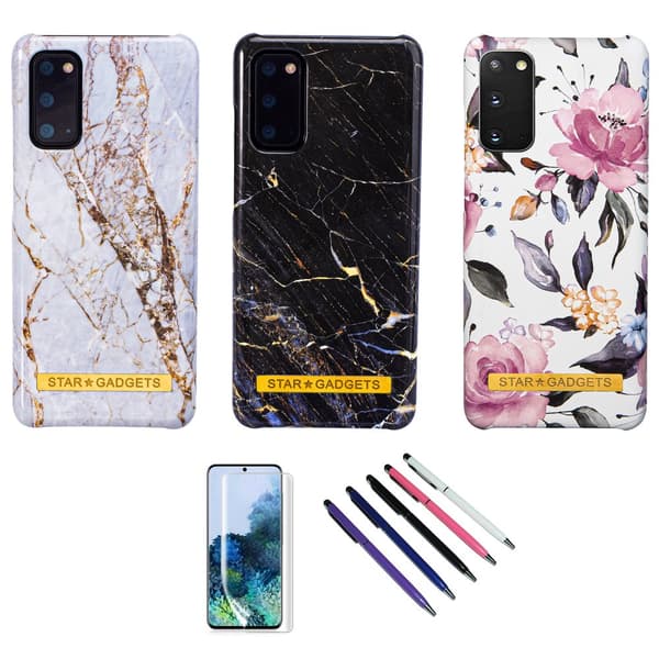 Samsung Galaxy S20 - Cover / Beskyttelse Flowers / Marble