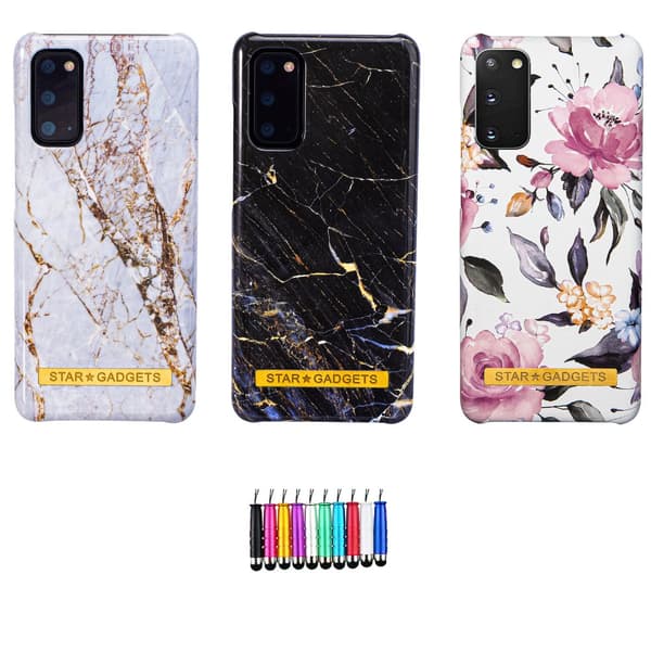 Samsung Galaxy S20 - Kuori / Suoja Flowers / Marble Pink