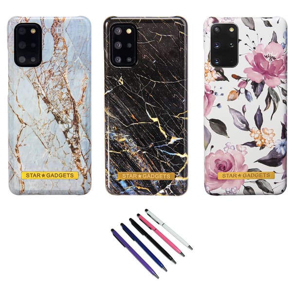 Samsung Galaxy S20 Plus - Skal / Skydd / Blommor / Marmor