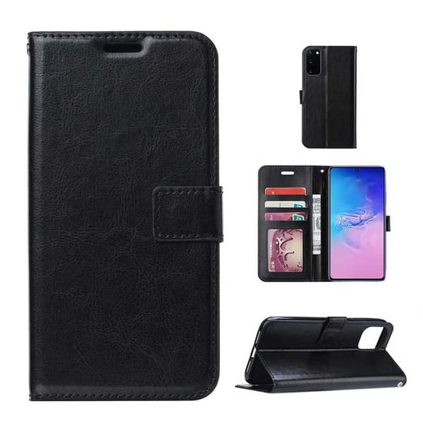 Galaxy S10 Pikku lompakko kotelo musta nahkakotelo