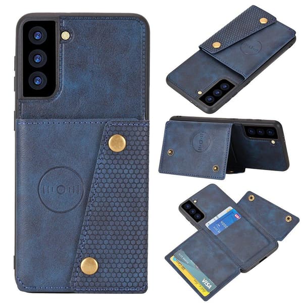 Samsung Galaxy S21 Plus - Professionellt Retro Skal med Korthållare