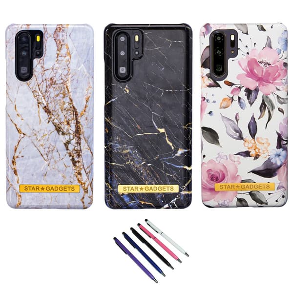 Huawei P30 Pro - Cover / Beskyttelse Flowers / Marble