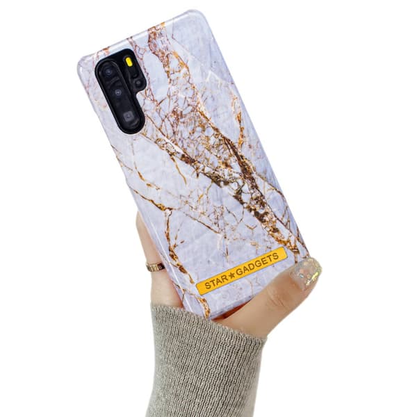 Huawei P30 Pro - Cover / Beskyttelse Flowers / Marble