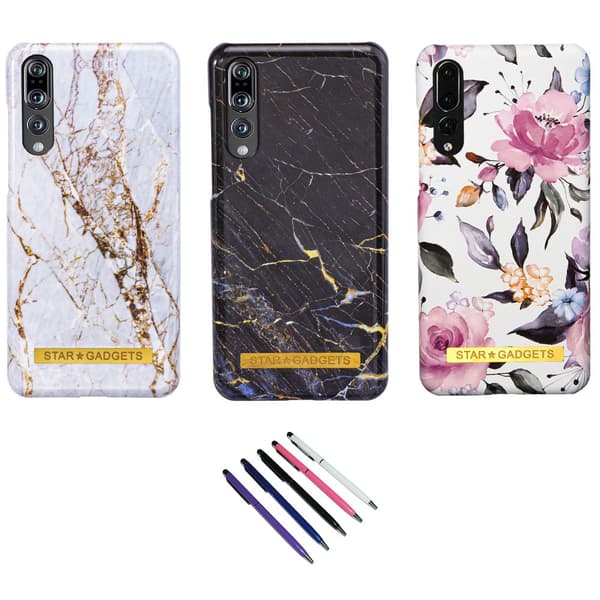 Huawei P20 Pro - Cover / Beskyttelse Flowers / Marble