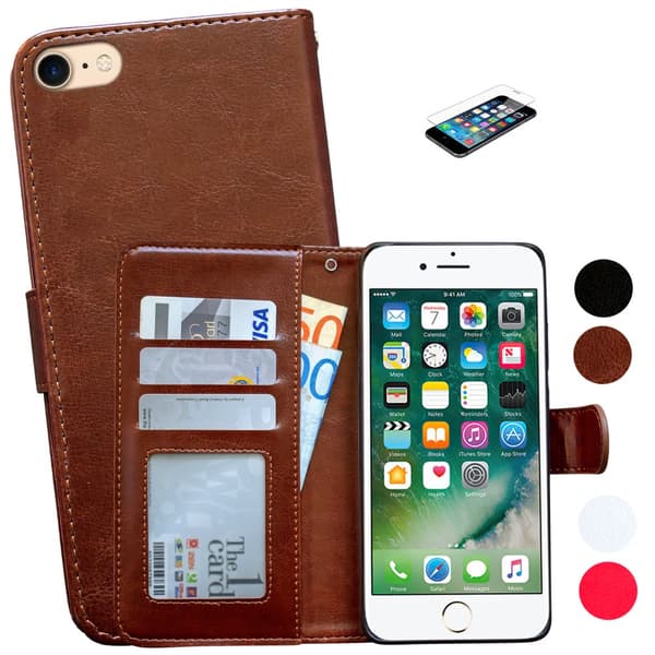 Læder Etui & Skærmbeskyttelse til iPhone 6/6S