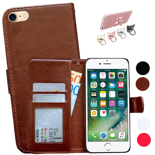 iPhone 5/5s/SE2016 - Nahkakotelo / Suoja White