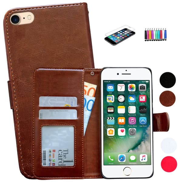 iPhone 5/5s/SE2016 - Læder cover / Beskyttelse + 3 i 1 Kit Pink