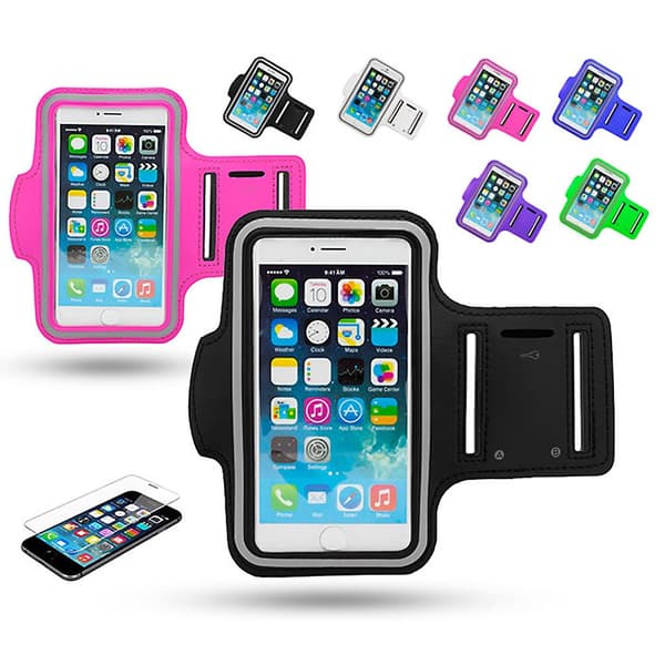 Sport Arm Band Leather iPhone 6 / 6S + Screen Protection Purple