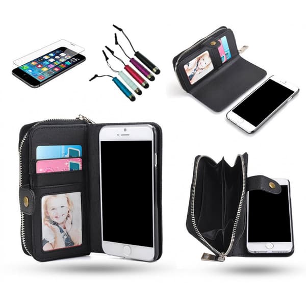 3-in-1 Package for iPhone 6/6S - Wallet Case & Magnetic Case Pink