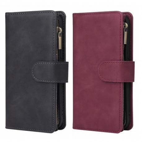 iPhone 12/12 Pro Multifunktionellt Plånboksfodral Zipper 8-Fack