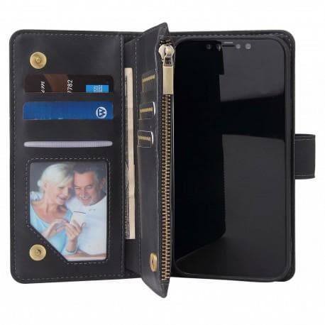 iPhone 12 Pro Max Multifunktionellt Plånboksfodral Zipper 8-Fack