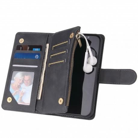 iPhone 12 Pro Max Multifunktionellt Plånboksfodral Zipper 8-Fack