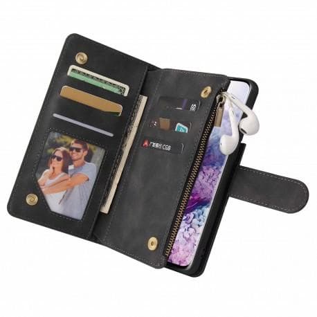 Samsung S21 Multifunktionellt Plånboksfodral Zipper 8-Fack