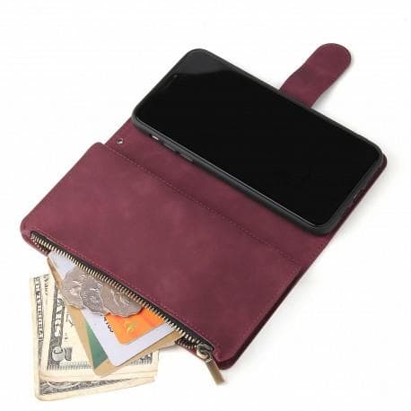 iPhone 11 Pro Max Multifunktionellt Plånboksfodral Zipper 8-Fack