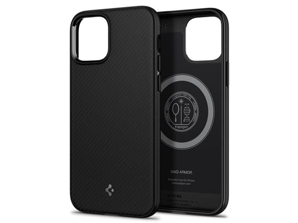 Spigen Mag Armor, Omslag, Apple, iPhone 12, iPhone 12 Pro, 15,5 cm (6.1"), Svart