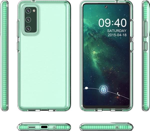 Hurtel Spring Case geléfodral med färgad ram för Samsung Galaxy S21+ 5G (S21 Plus 5G) blå
