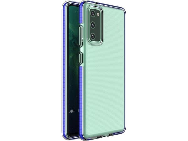 Hurtel Spring Case geléfodral med färgad ram för Samsung Galaxy S21+ 5G (S21 Plus 5G) blå