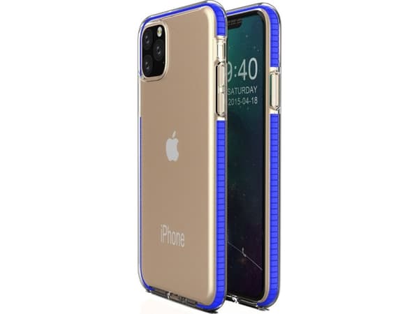 Hurtel Spring Case, gel-deksel med fargerik ramme for iPhone 11 Pro Max, mørkeblå