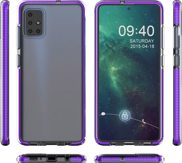 Hurtel Spring Case geelikotelo värillisellä kehyksellä Xiaomi Redmi Note 9 Pro / Redmi Note 9S musta universaali