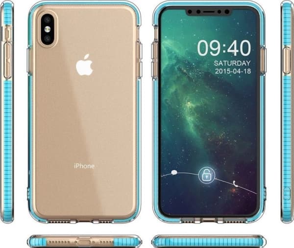 Hurtel Spring Case, gel-deksel med fargerik ramme for iPhone XS Max, svart