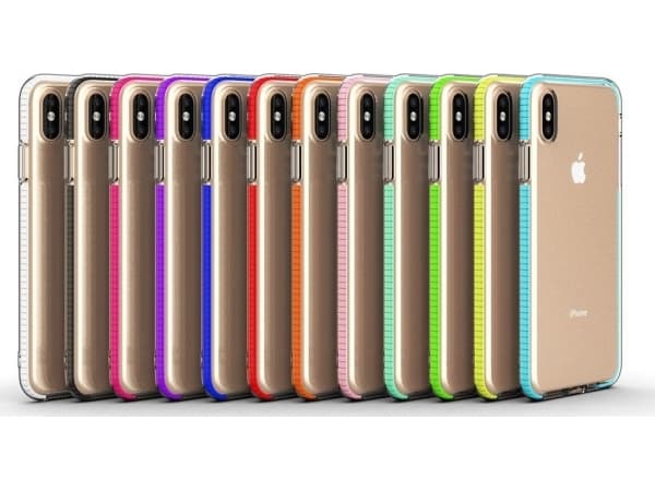 Hurtel Spring Case, gel-deksel med fargerik ramme for iPhone XS Max, svart