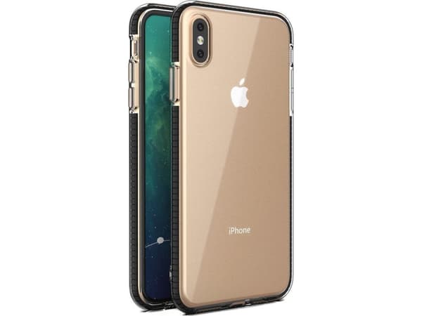 Hurtel Spring Case, gel-deksel med fargerik ramme for iPhone XS Max, svart