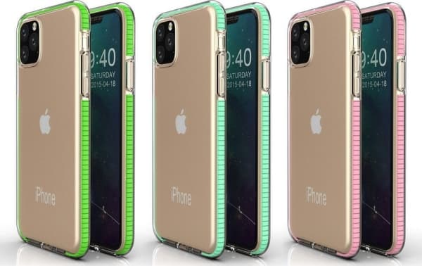 Hurtel Spring Case geléfodral med färgad ram för iPhone 11 Pro svart