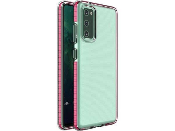 Hurtel Spring Case geléfodral med färgad ram för Samsung Galaxy S21+ 5G (S21 Plus 5G) rosa