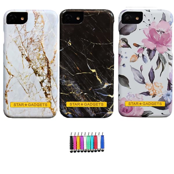 iPhone 7/8/SE (2020 & 2022) - Cover / Beskyttelse Flowers / Marble