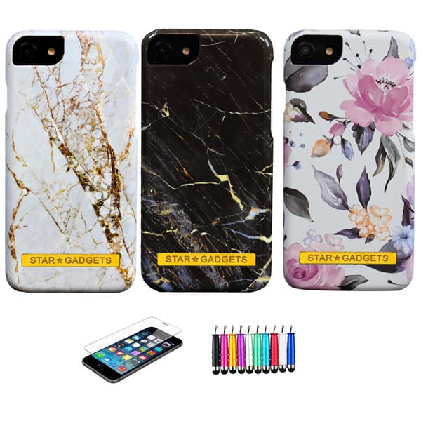 iPhone 7/8/SE (2020 & 2022) - Cover / Beskyttelse Flowers / Marble