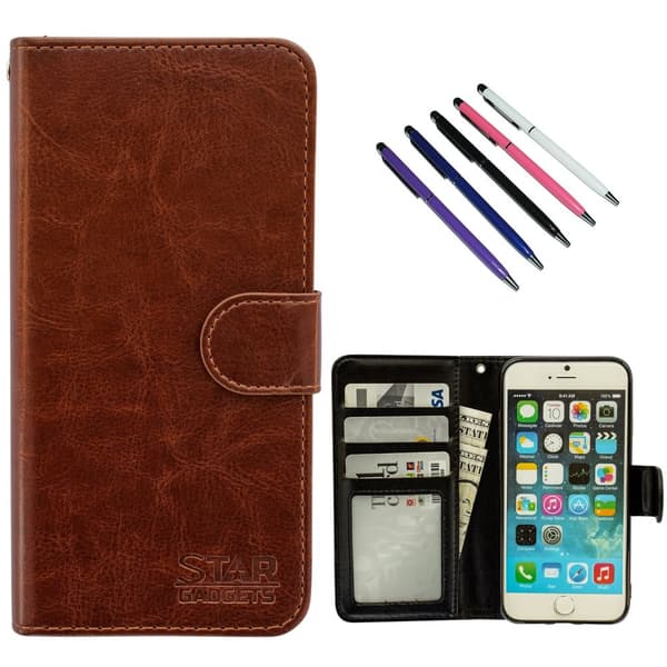 iPhone 7/8/SE (2020 & 2022) - PU Leather Wallet Case Brown
