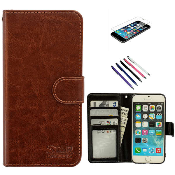 iPhone 7/8/SE (2020 & 2022) - PU Leather Wallet Case Brown