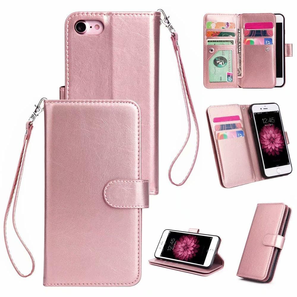 Elegant Plånboksfodral till iPhone 12 & 12 Pro - Roséguld