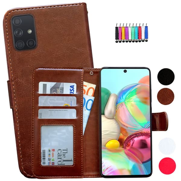 Samsung Galaxy A51 - Nahkakotelo / Suoja Brown