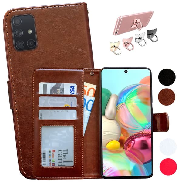 Samsung Galaxy A51 - Læder cover / Beskyttelse Black