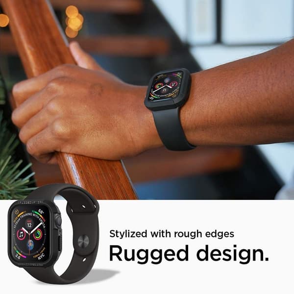 SPIGEN Rugged Armor Apple Watch 4/5/6/7/8/SE (44/45mm) Skal - Svart