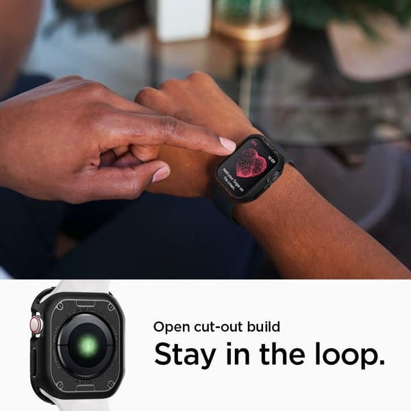 SPIGEN Rugged Armor Apple Watch 4/5/6/7/8/SE (44/45mm) Skal - Svart