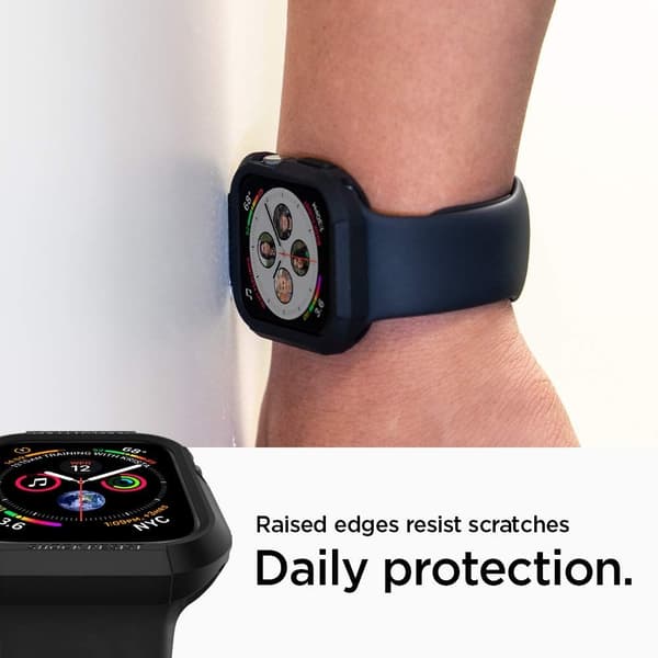 SPIGEN Rugged Armor Apple Watch 4/5/6/7/8/SE (44/45mm) Skal - Svart