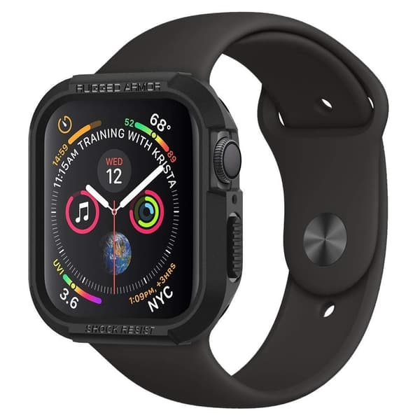 SPIGEN Rugged Armor Apple Watch 4/5/6/7/8/SE (44/45mm) Skal - Svart